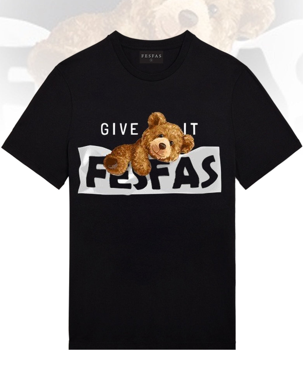 FesFas Bear-print T-shirt | Black