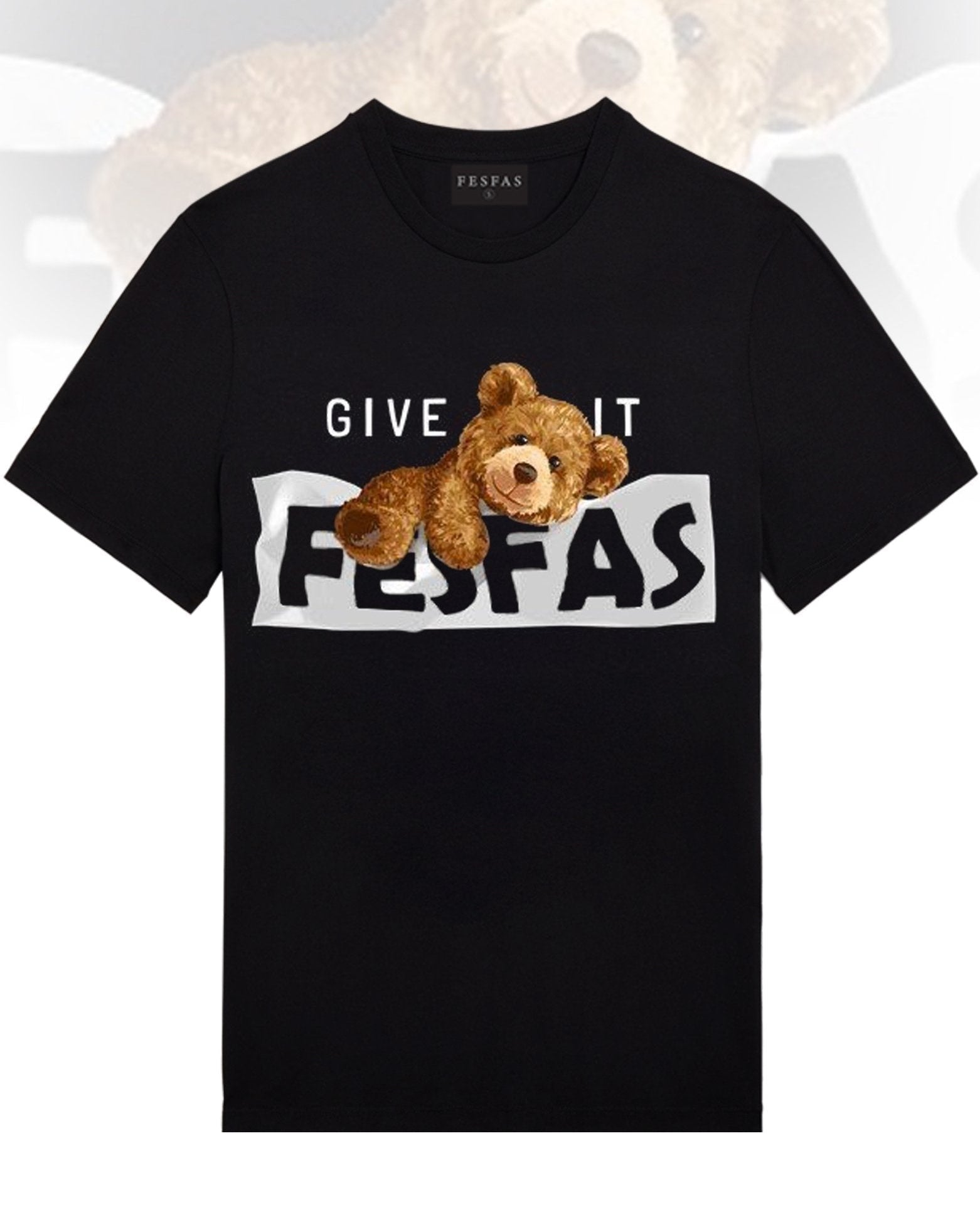 FesFas Bear-print T-shirt | Black