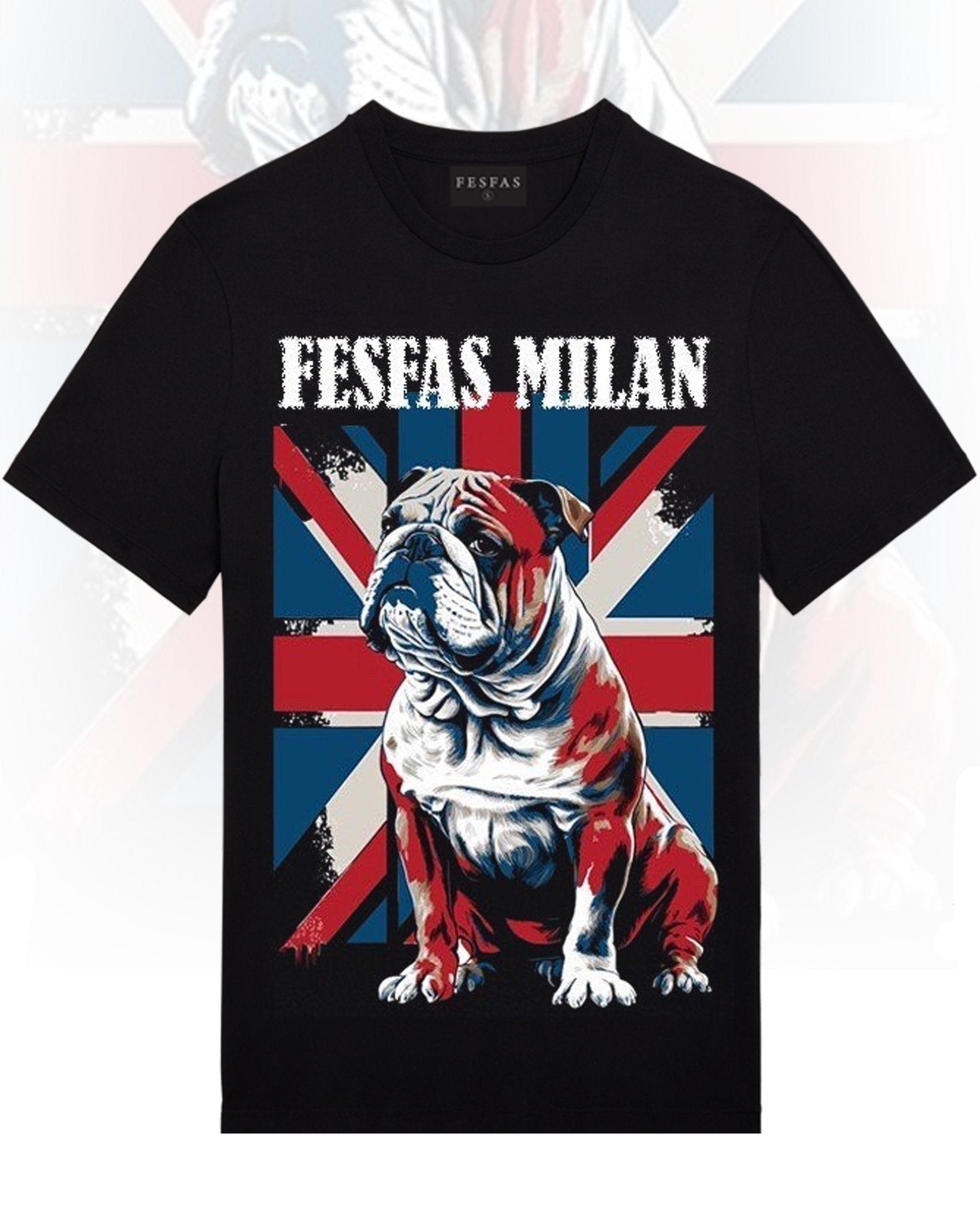FesFas Bulldog-print T-shirt | Black