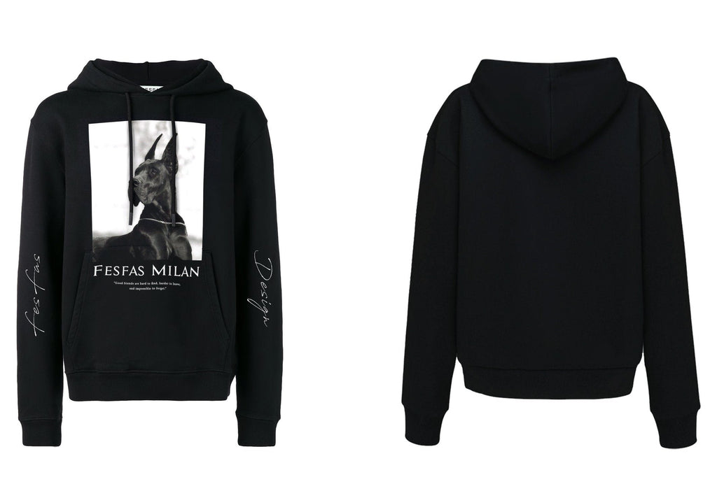 FesFas Cool dog-print Hoodie | Black