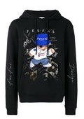 FesFas Hiphop Bear-print Hoodie | Black