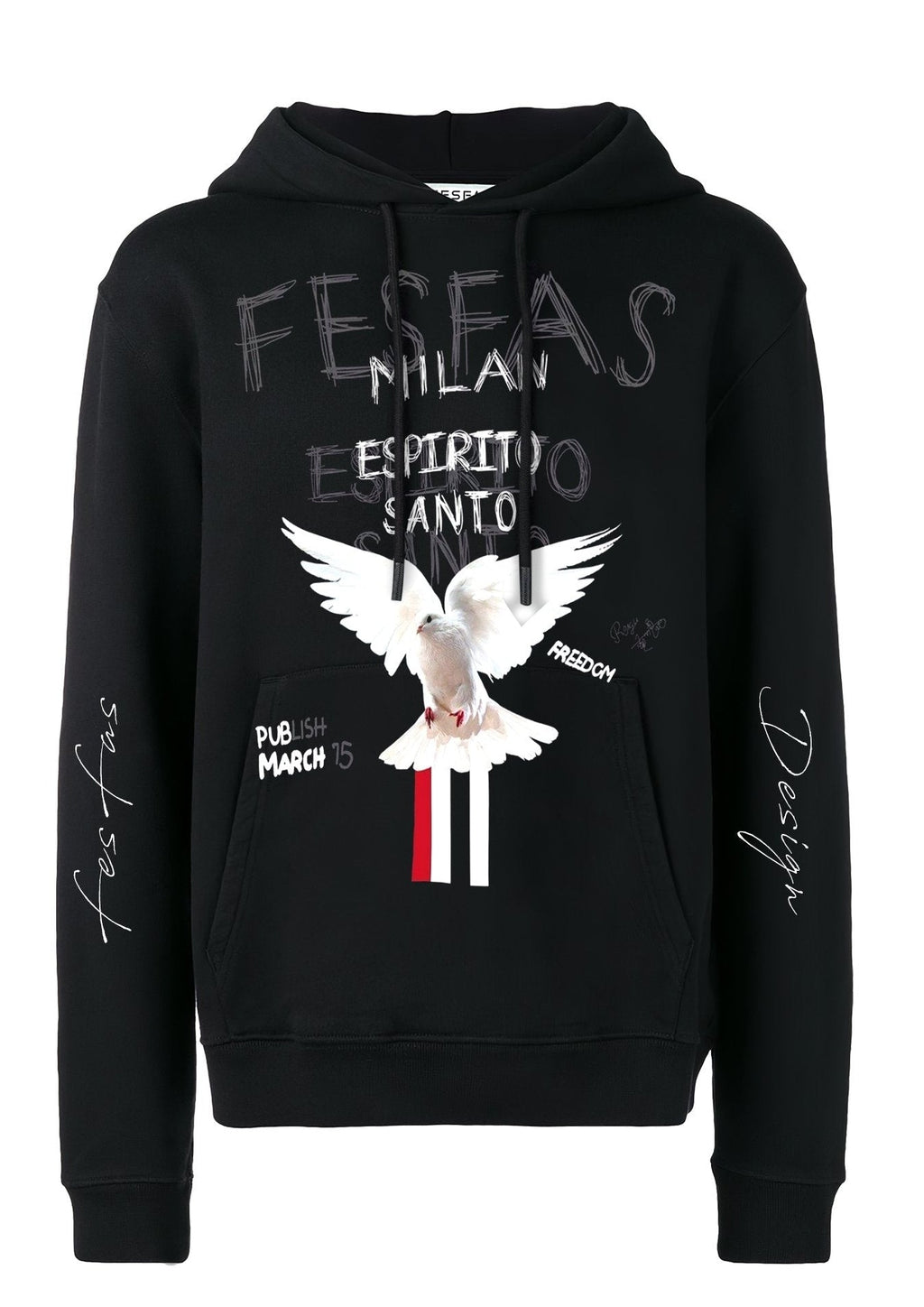 FesFas dove-print Hoodie | Black