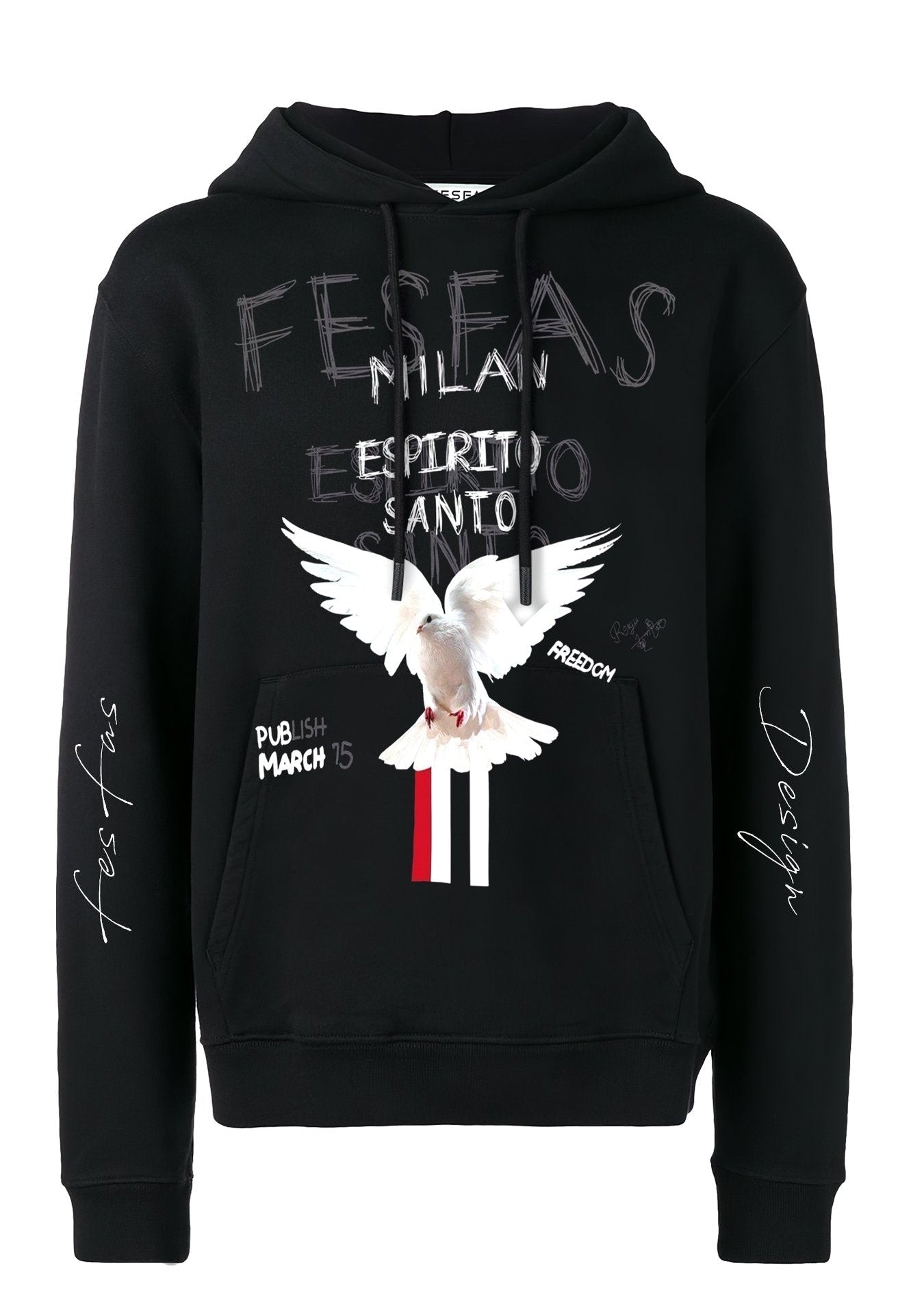 FesFas dove-print Hoodie | Black