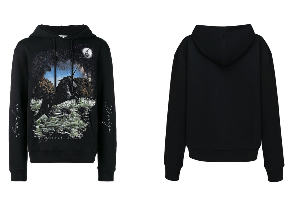 FesFas Heather Garden-print Hoodie | Black