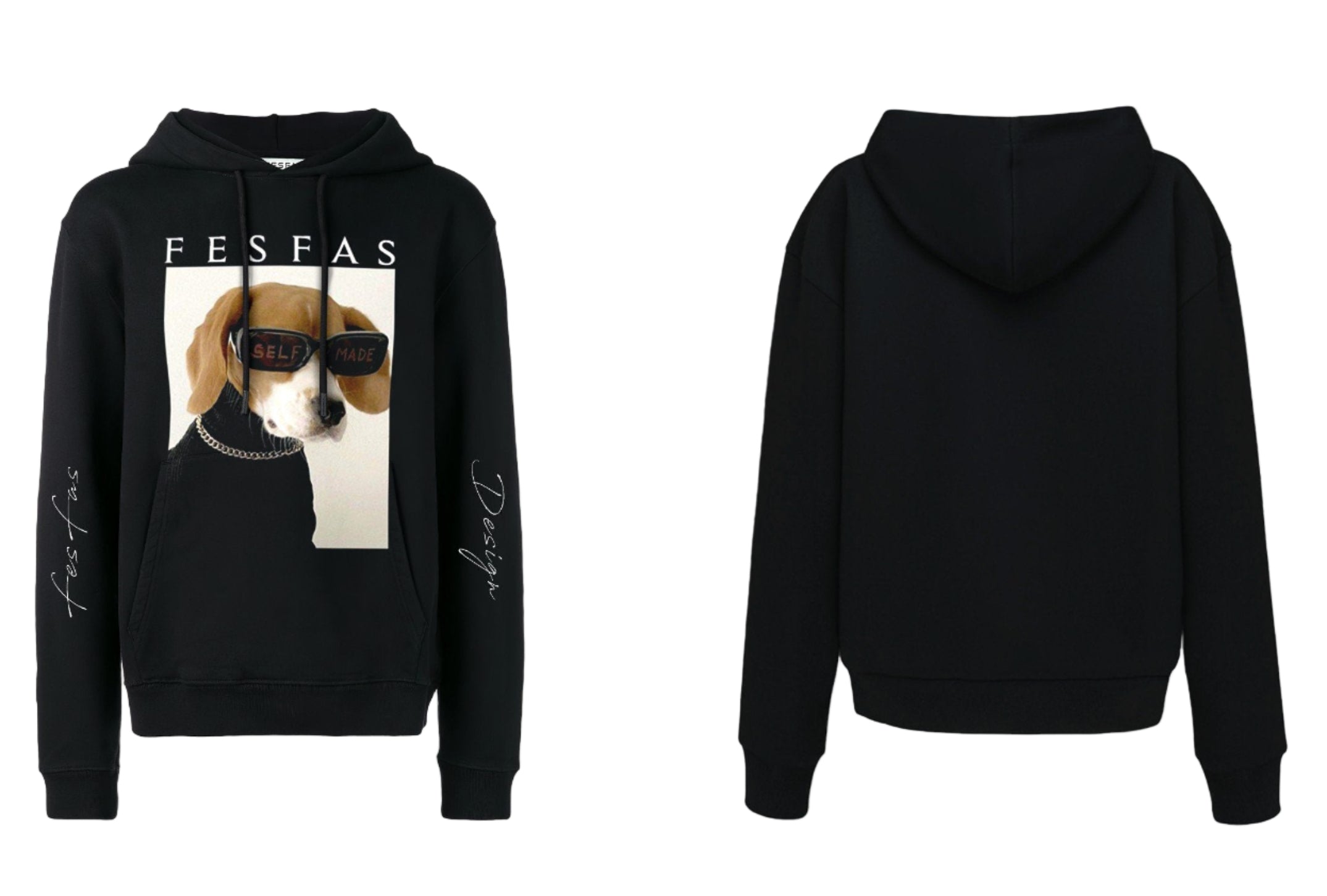 FesFas Dog selfie-print Hoodie | Black