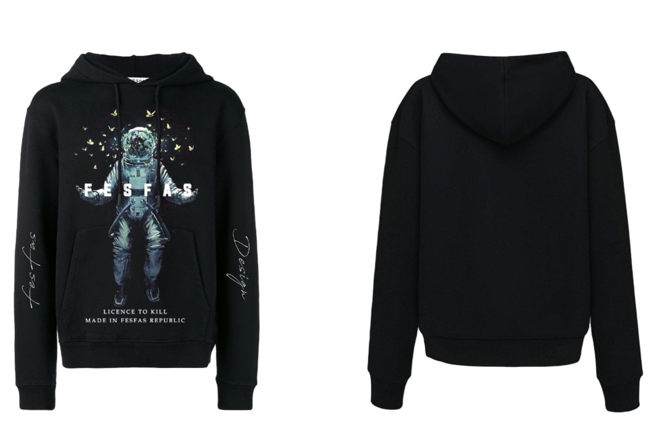 FesFas Astronaut-print Hoodie | Black