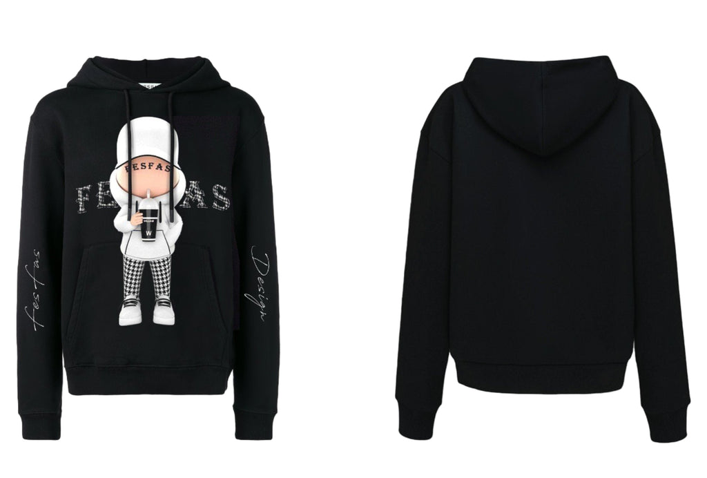 FesFas Cool Boy-print Hoodie | Black | Men
