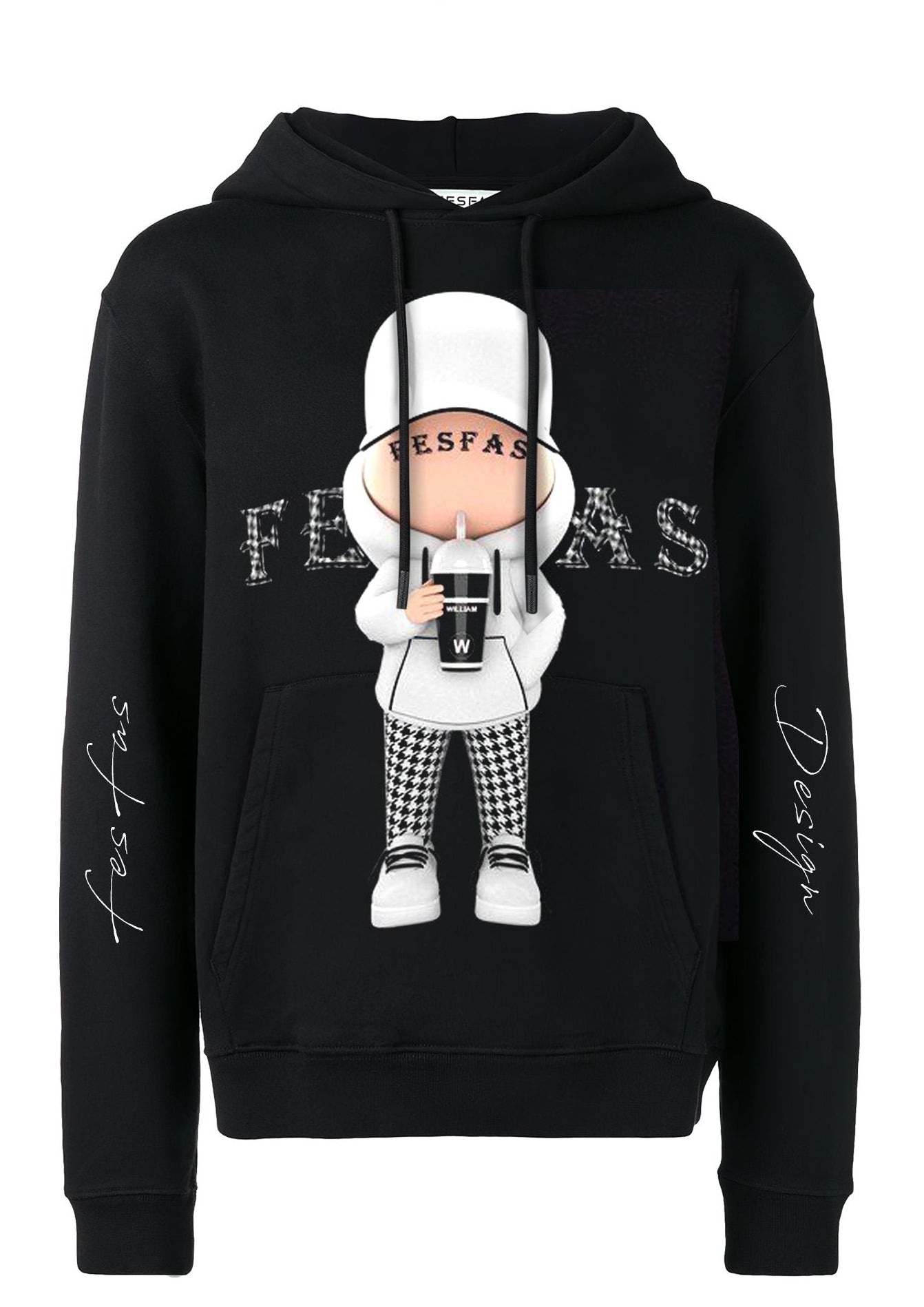 FesFas Cool Boy-print Hoodie | Black