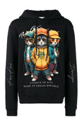 FesFas Cats Crew-print Hoodie | Black