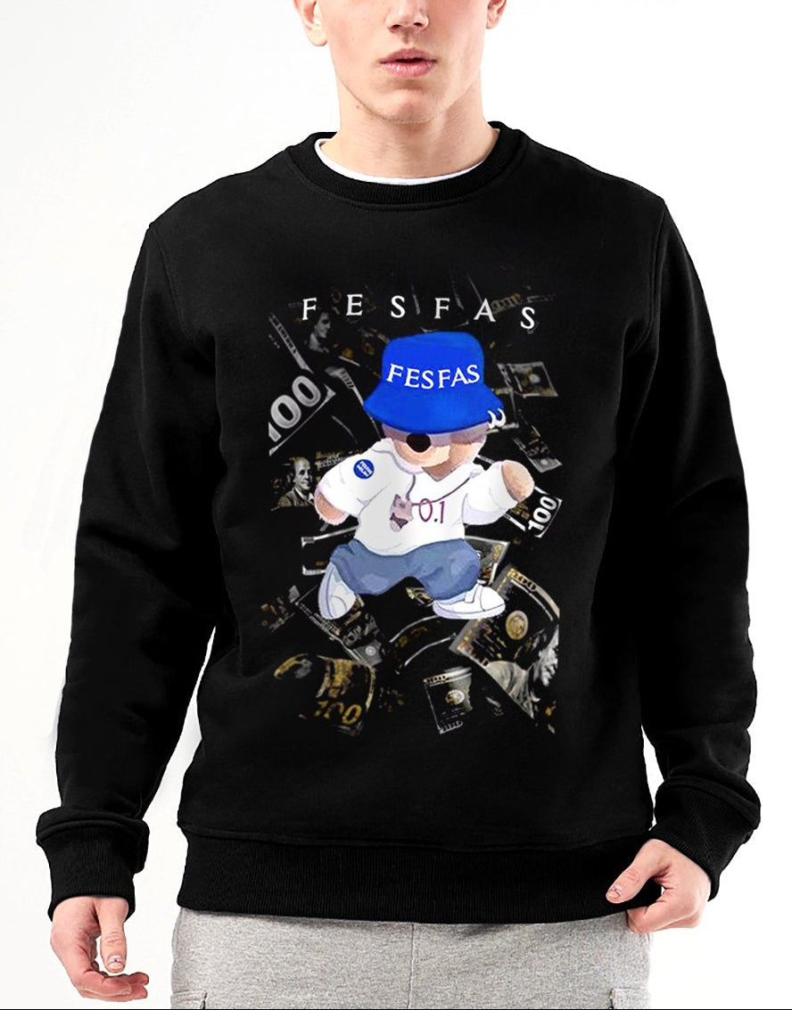 FesFas Bear-print Sweatshirt | Black