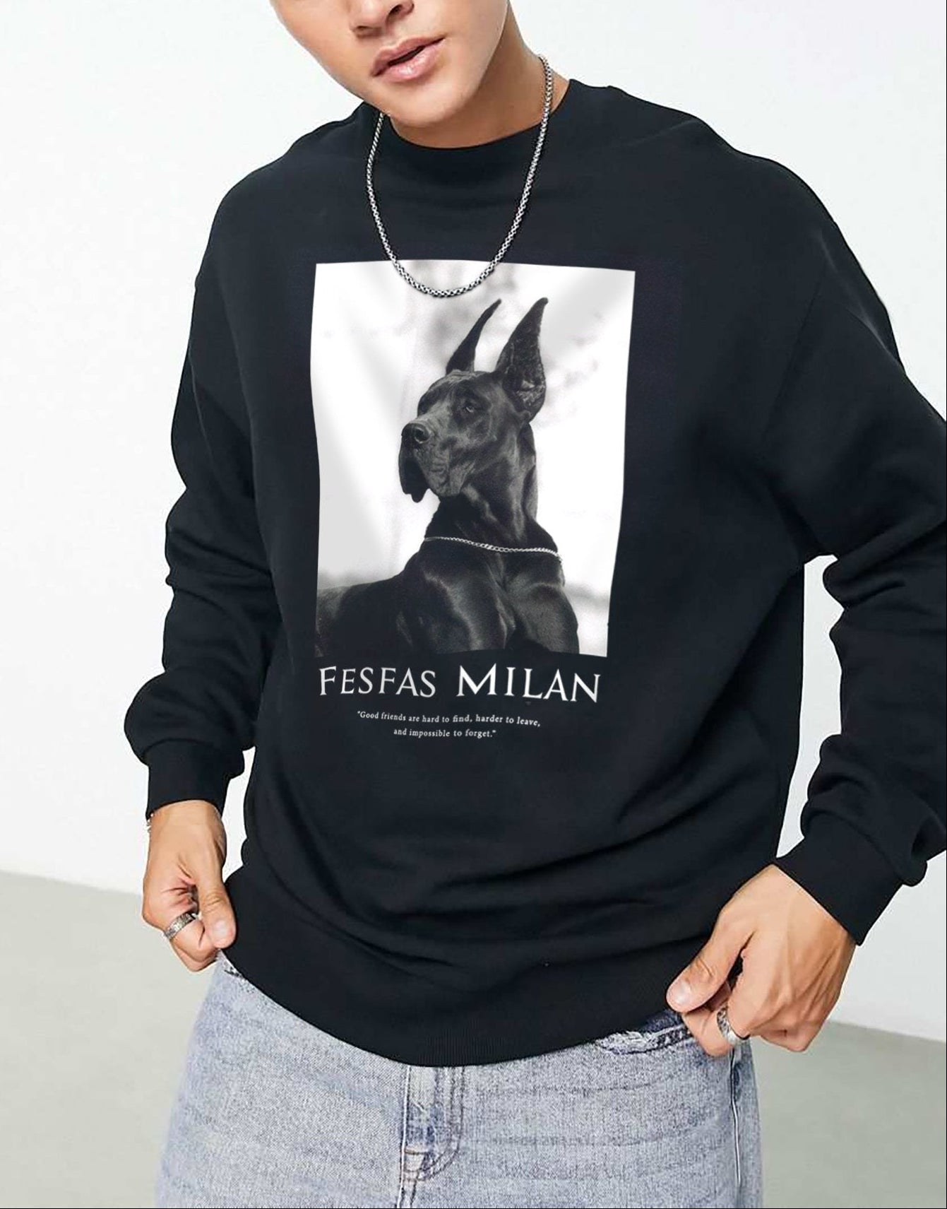 FesFas Dog-print Sweatshirt | Black