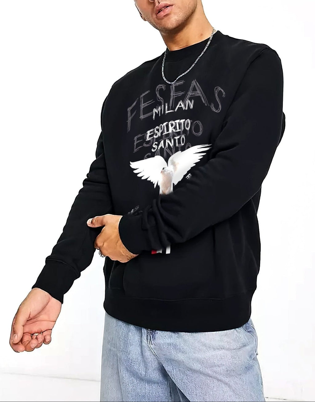 FesFas Dove-print Sweatshirt | Black