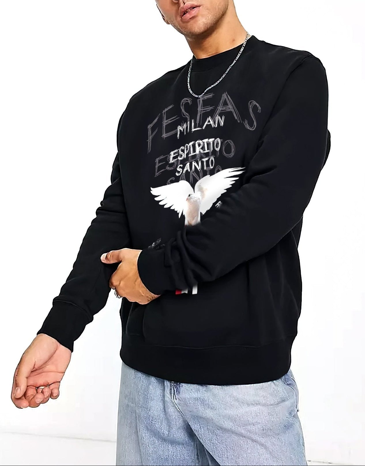 FesFas Dove-print Sweatshirt | Black