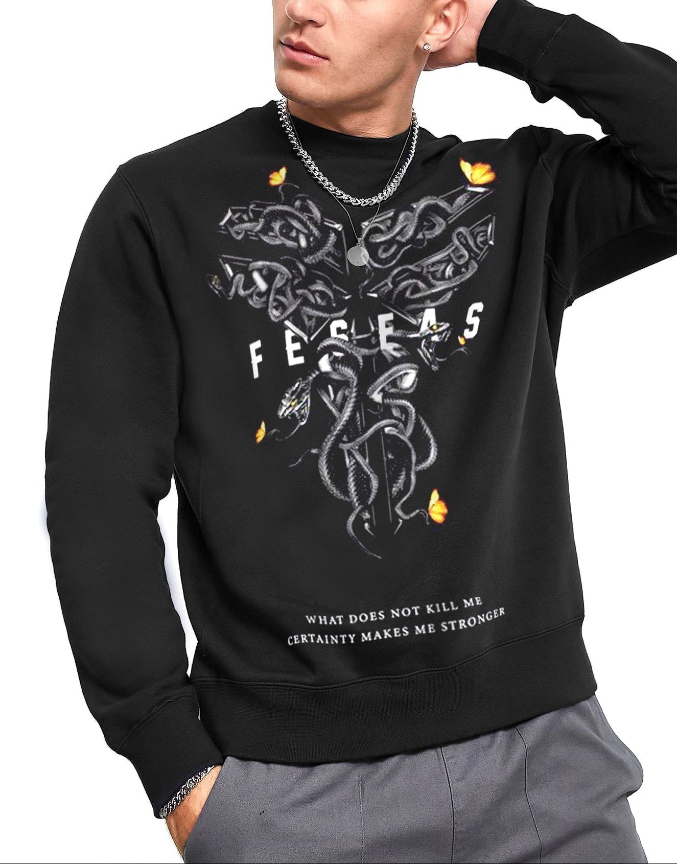 FesFas Snake-print Sweatshirt | Black