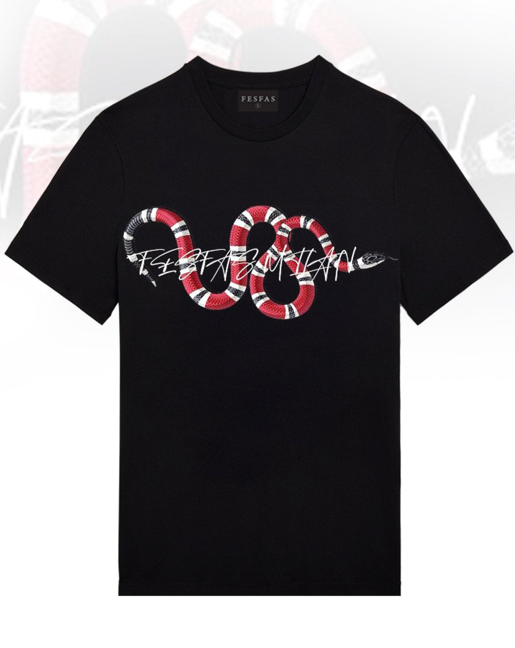 FesFas Snake-print T-shirt | Black