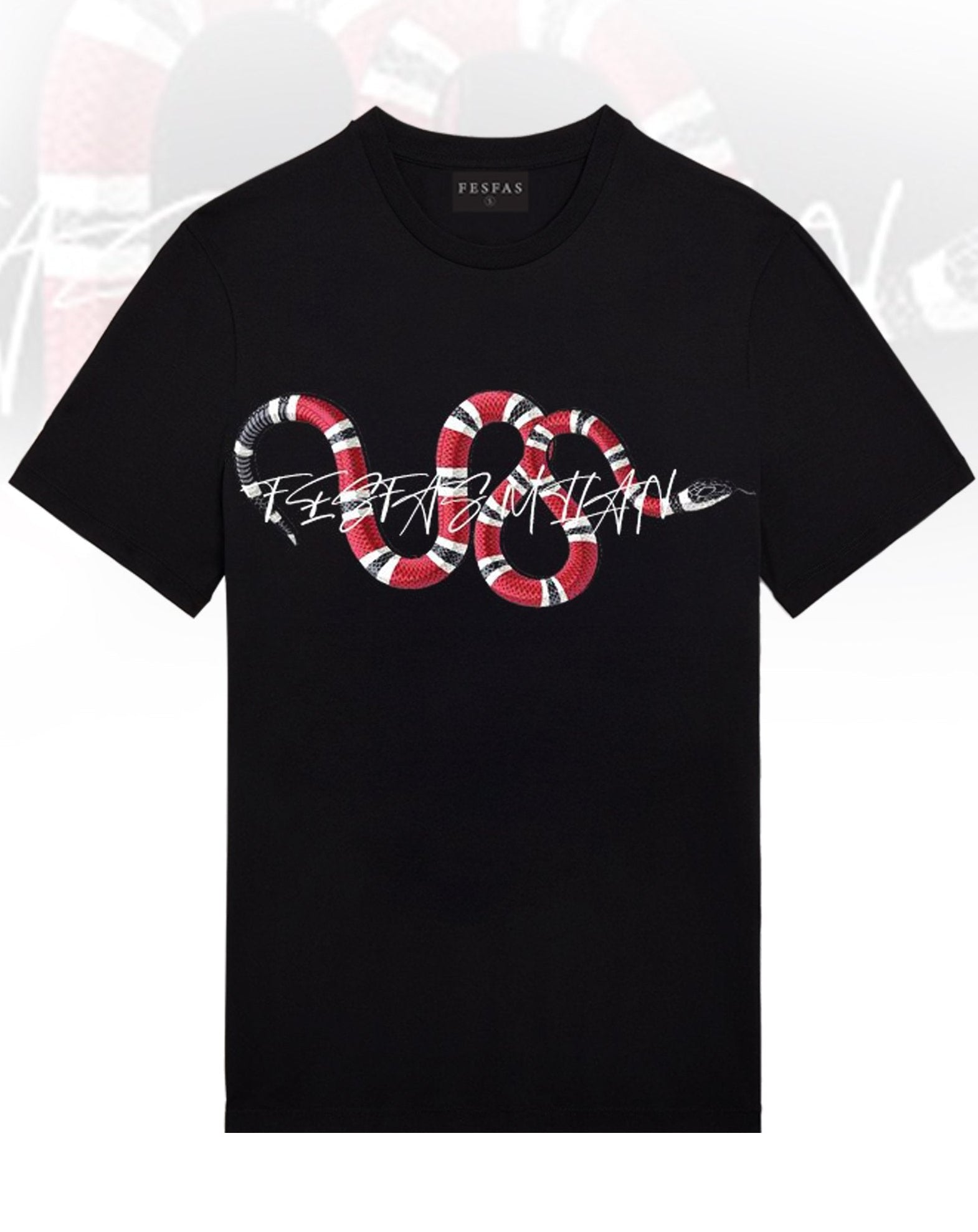 FesFas Snake-print T-shirt | Black