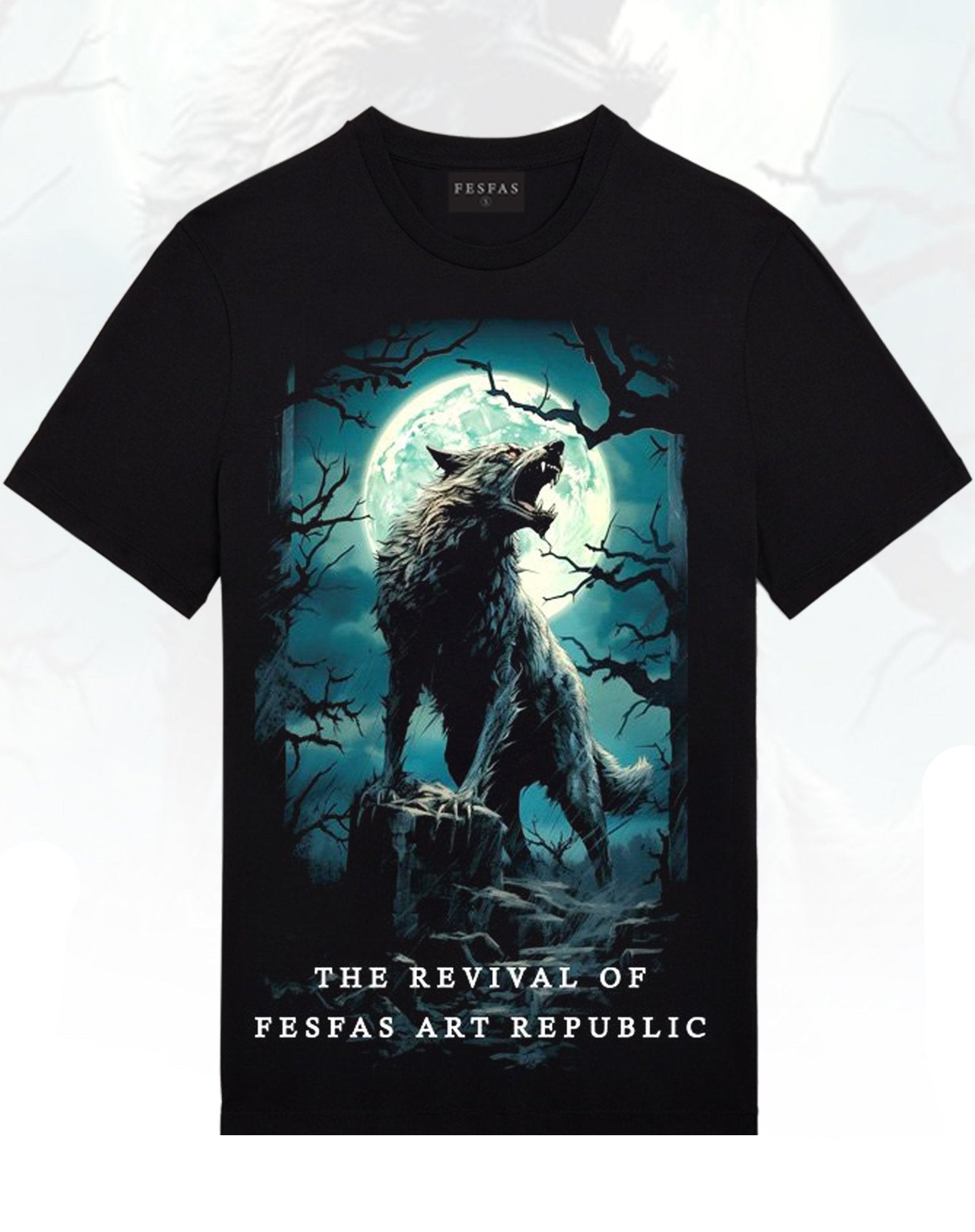 FesFas Wolf-print T-shirt | Black