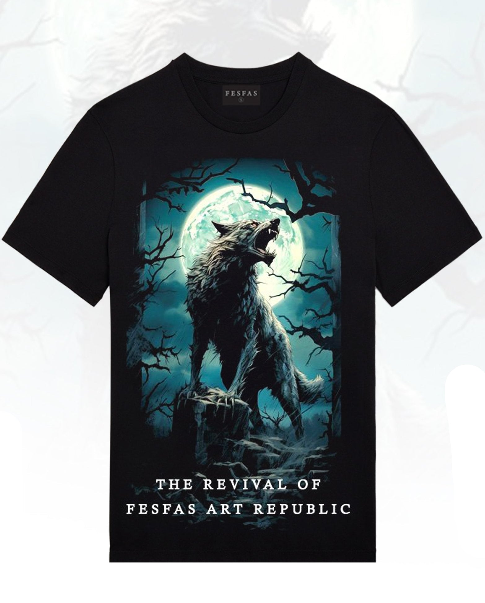 FesFas Wolf-print T-shirt | Black