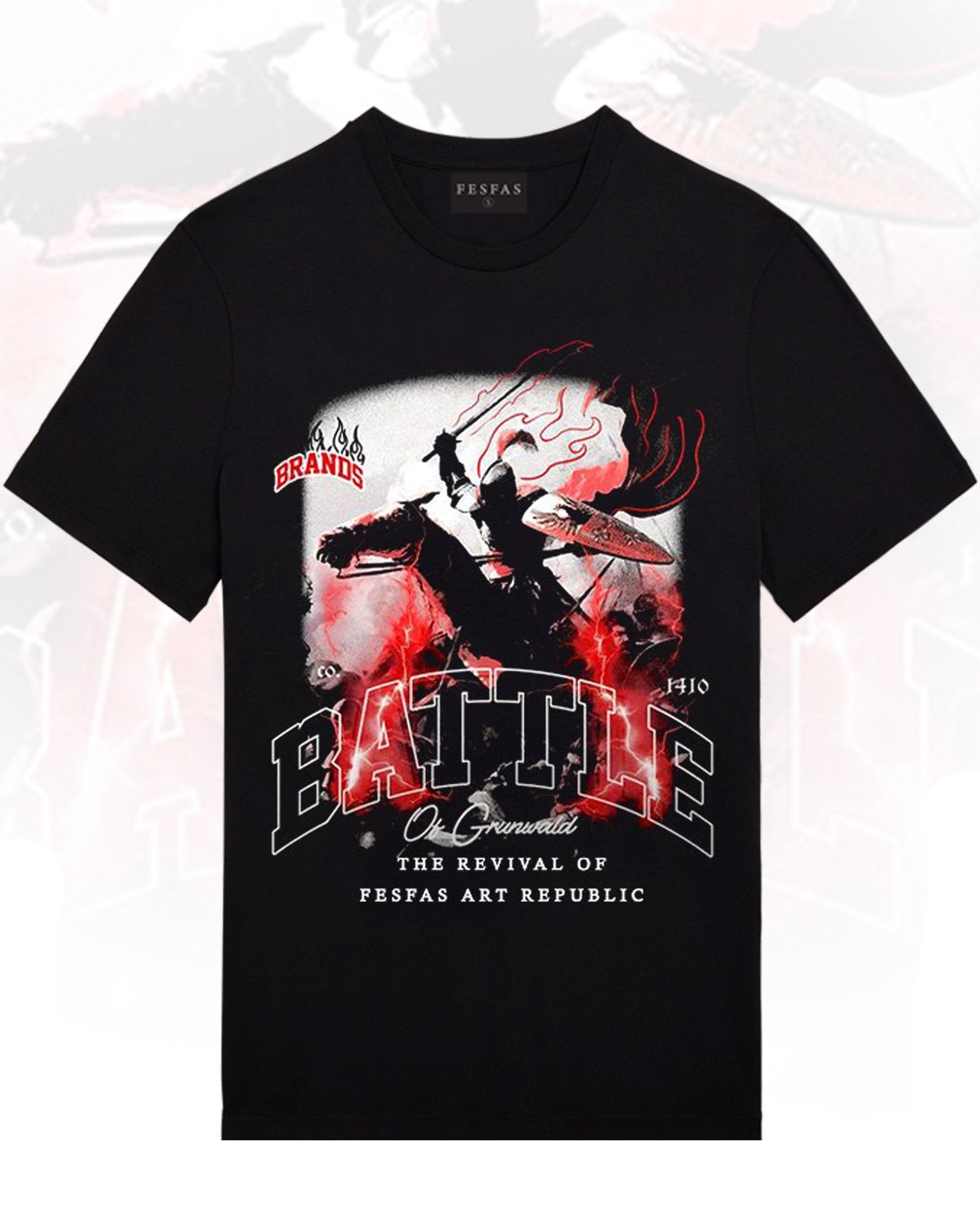 FesFas Battle-print T-shirt | Black