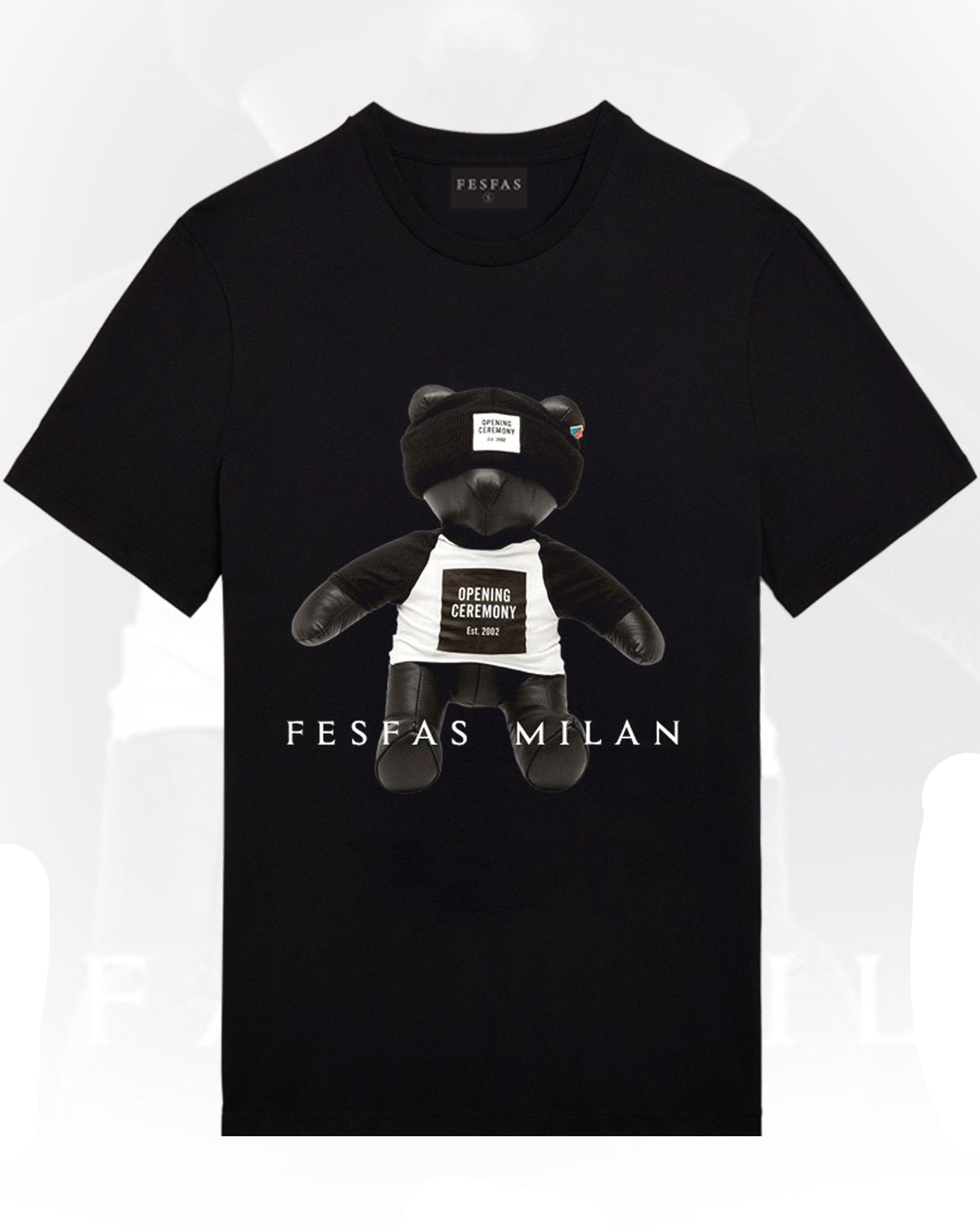 FesFas Bear-print T-shirt | Black