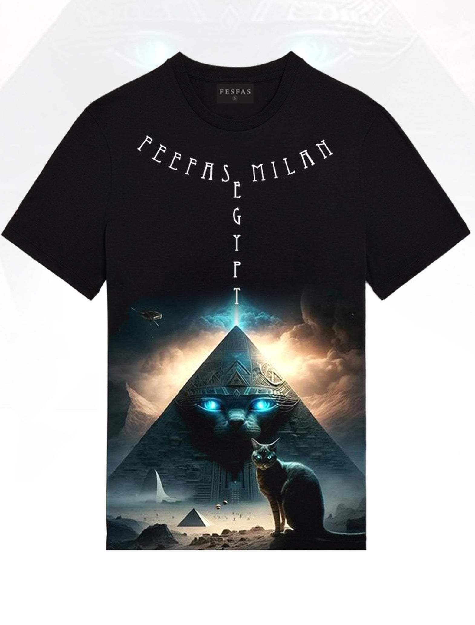 FesFas Mystic Pyramid-print T-shirt | Black