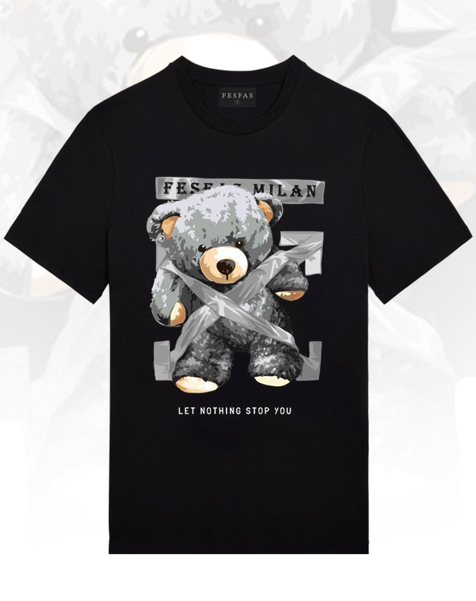 FesFas Bear-print T-shirt | Black