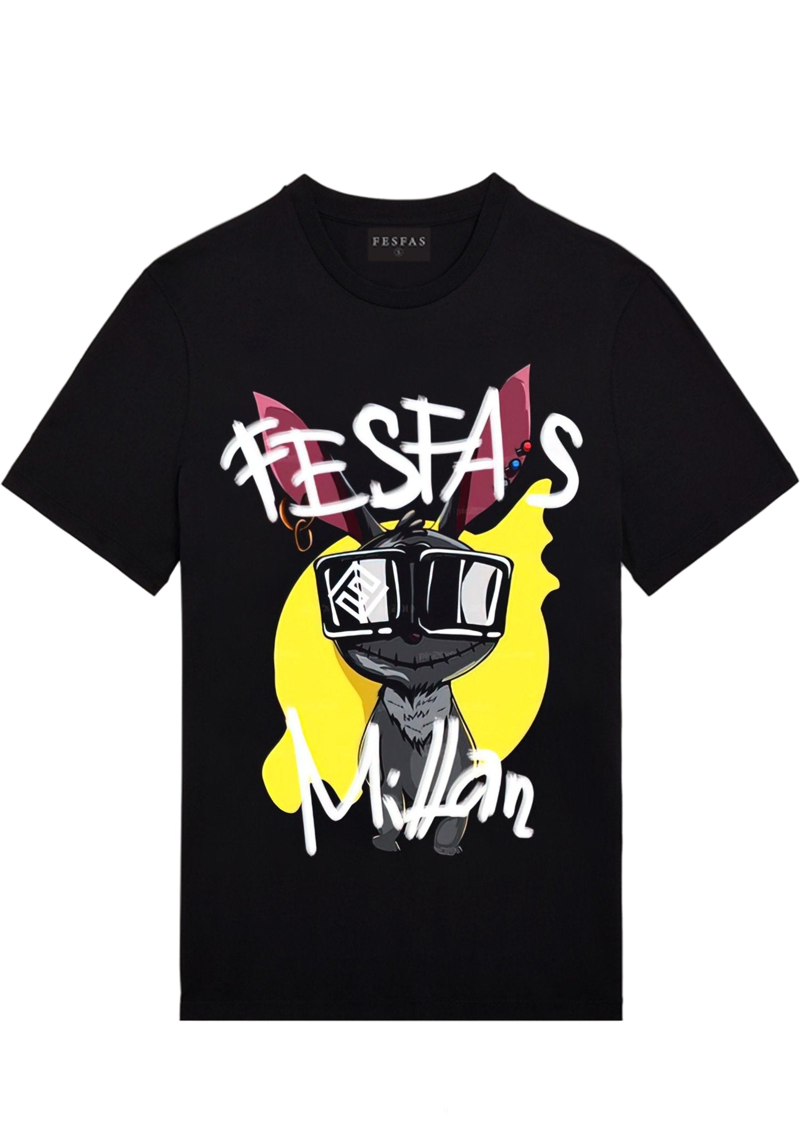 FesFas Cartoon-print T-shirt | Black