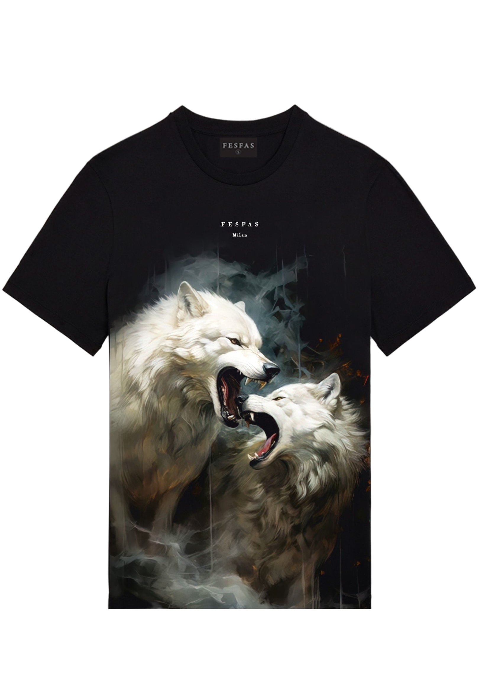 FesFas Wolf-print T-shirt | Black