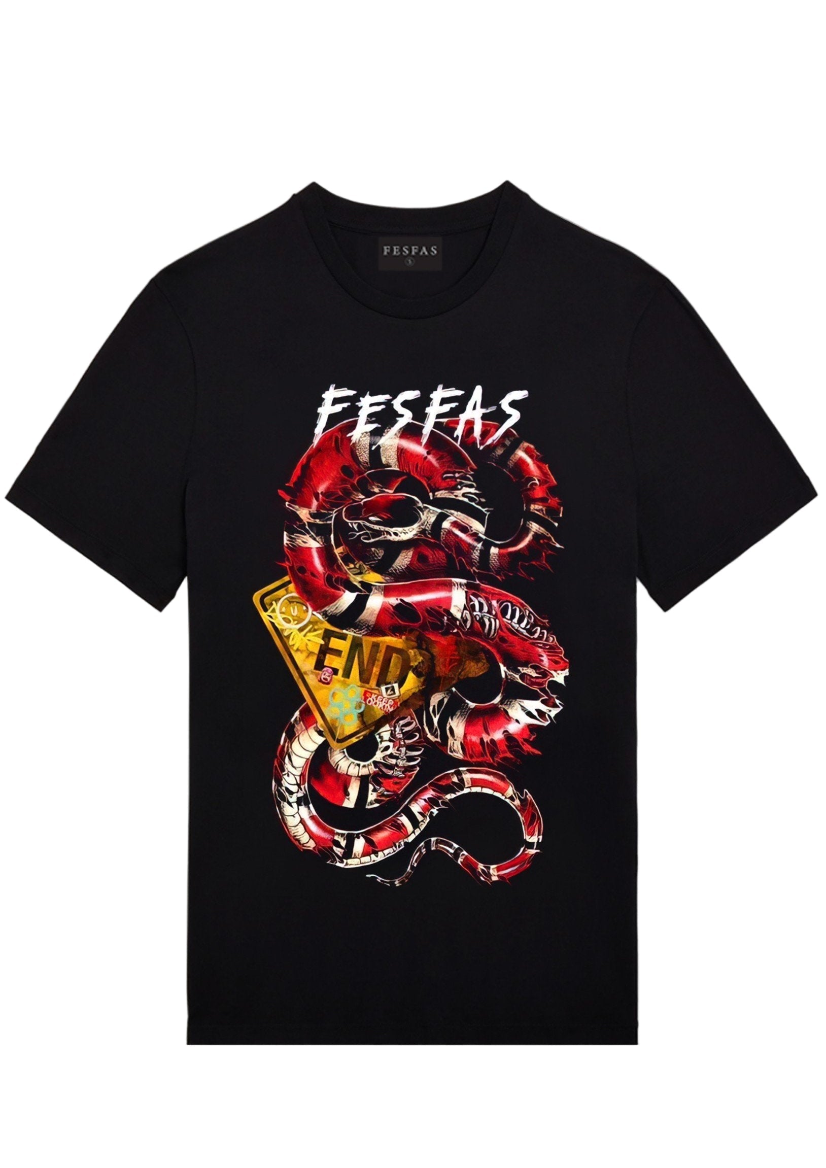 FesFas Snake-print T-shirt | Black