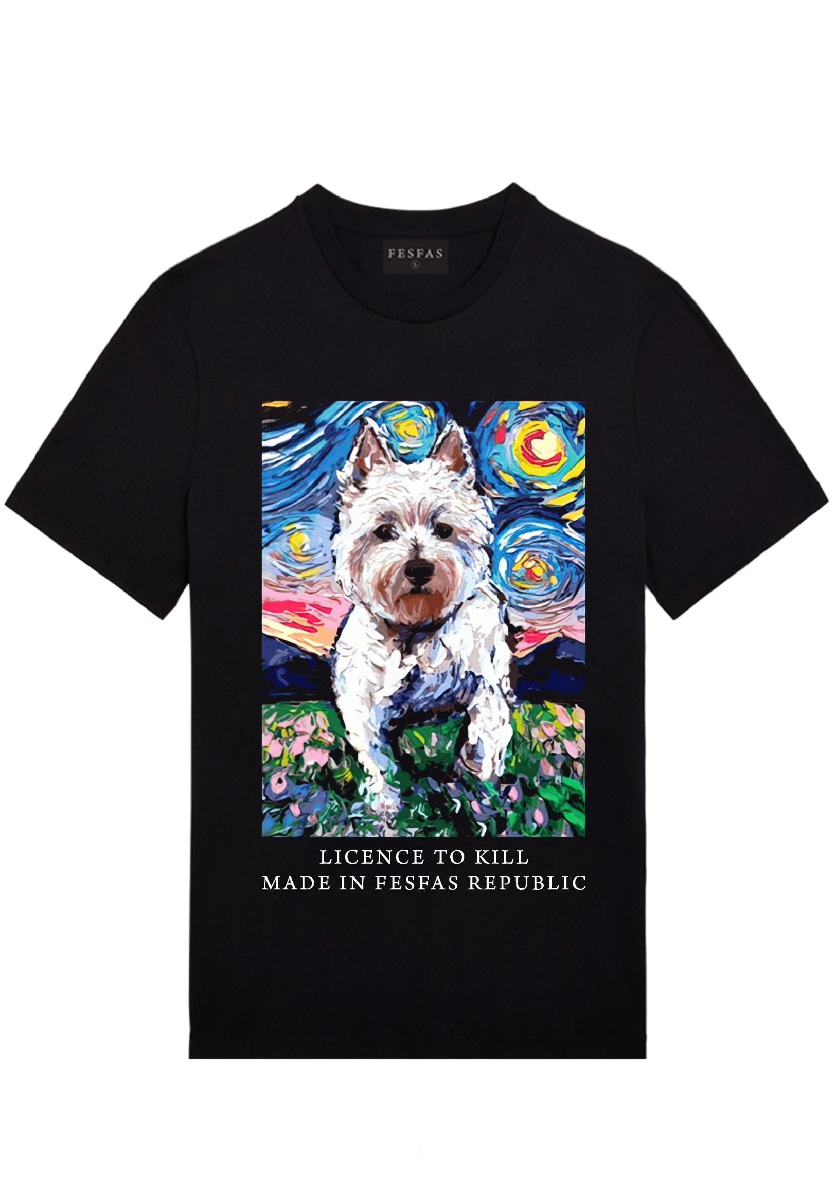 FesFas Dog-print T-shirt | Black