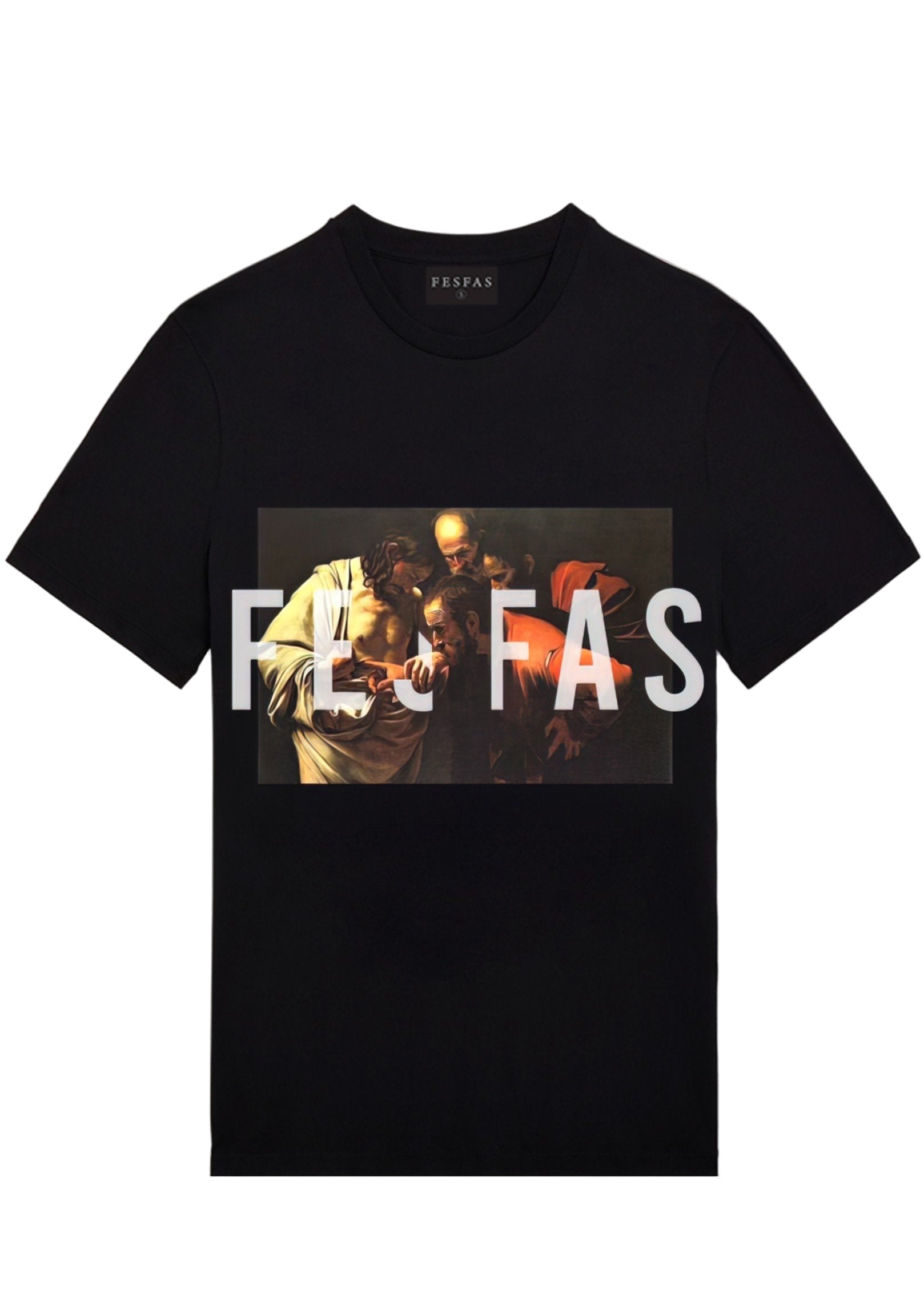 FesFas renaissance-print T-shirt | Black