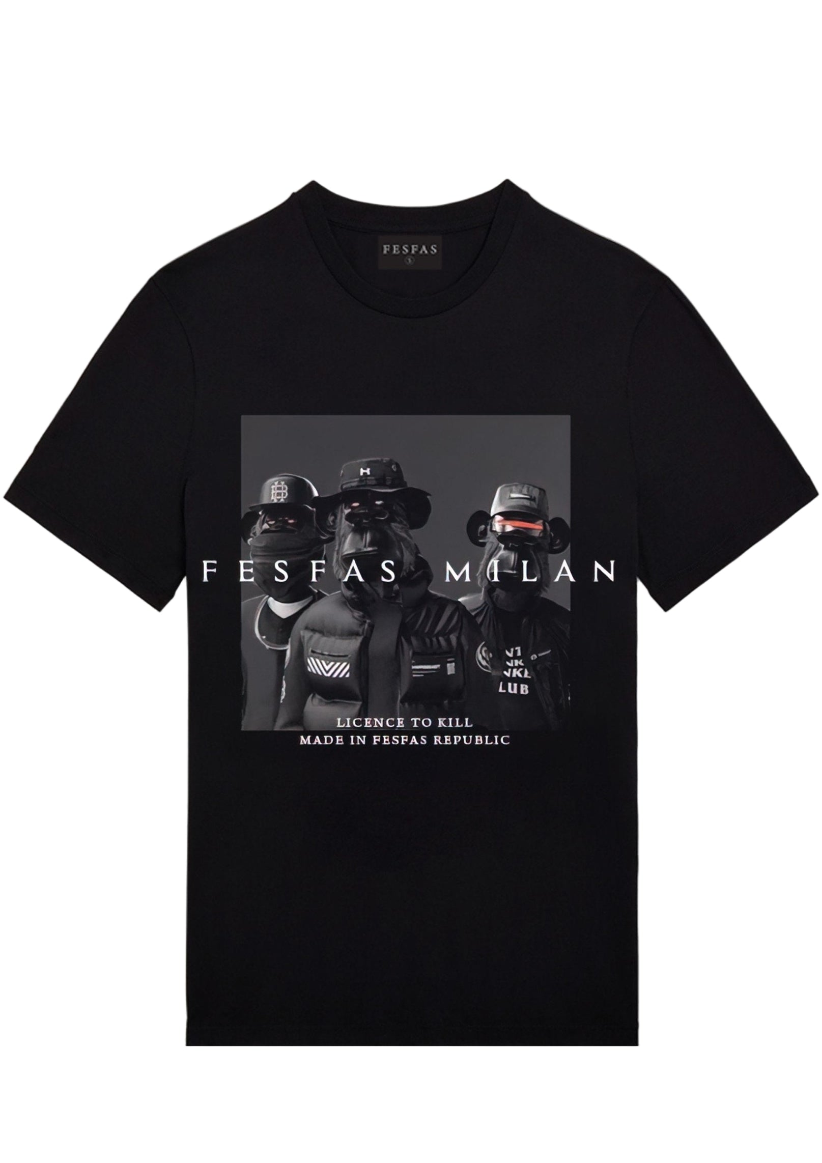FesFas kingkong-print T-shirt | Black