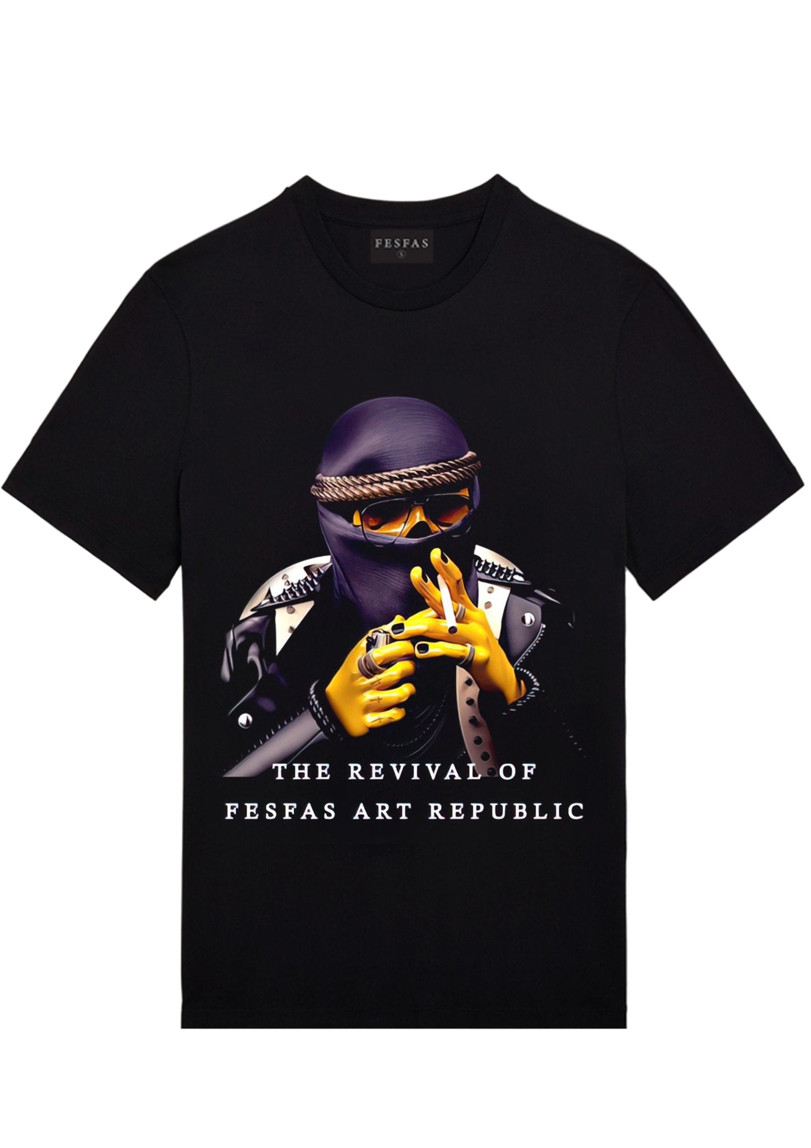 FesFas gangster-print T-shirt | Black