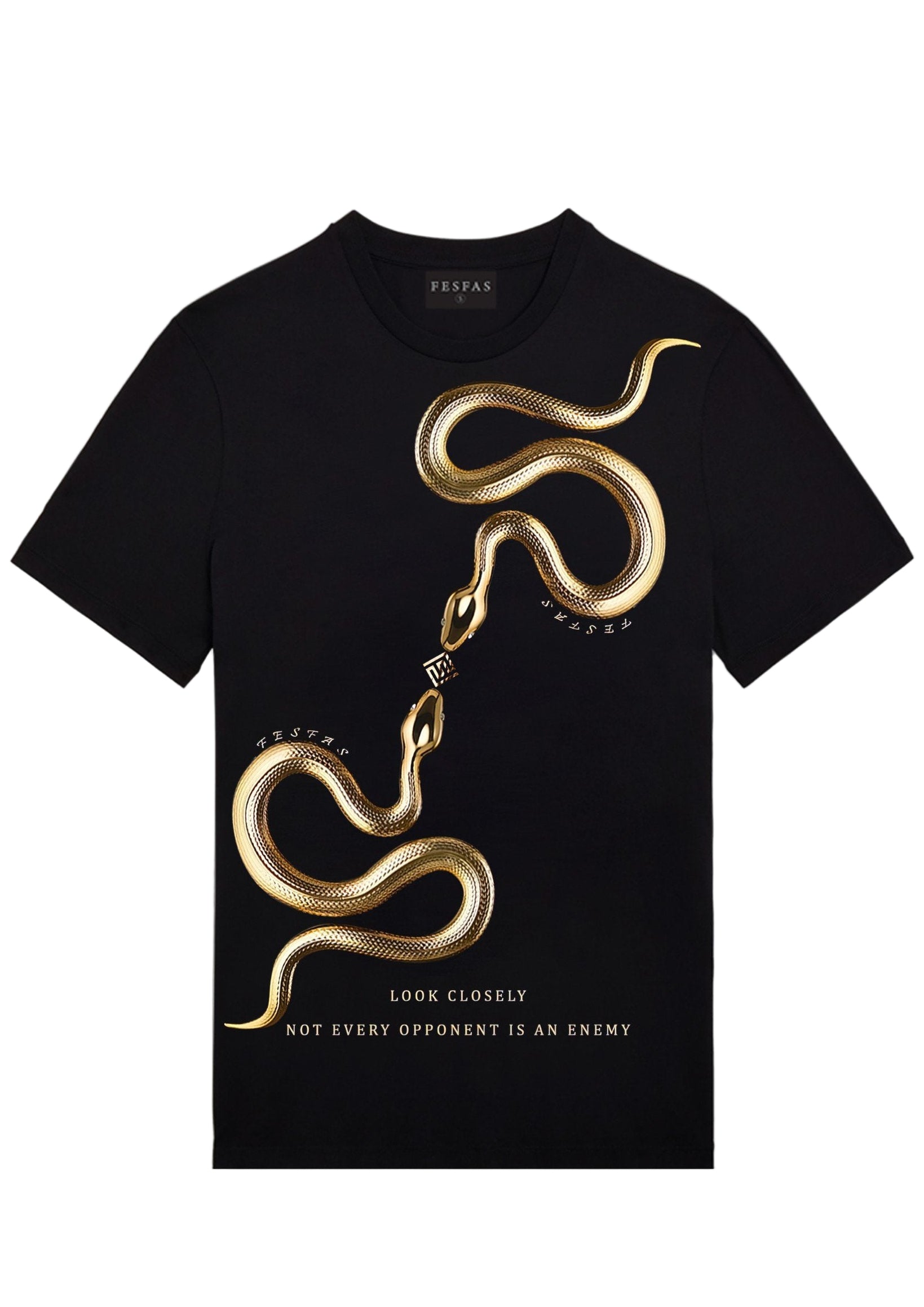 FesFas snake-print T-shirt | Black