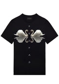 FesFas swans-print T-shirt | Black