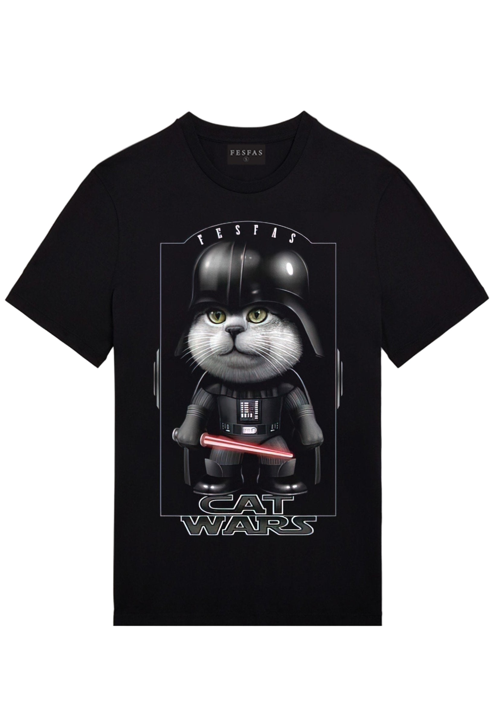 FesFas cat-print T-shirt | Black