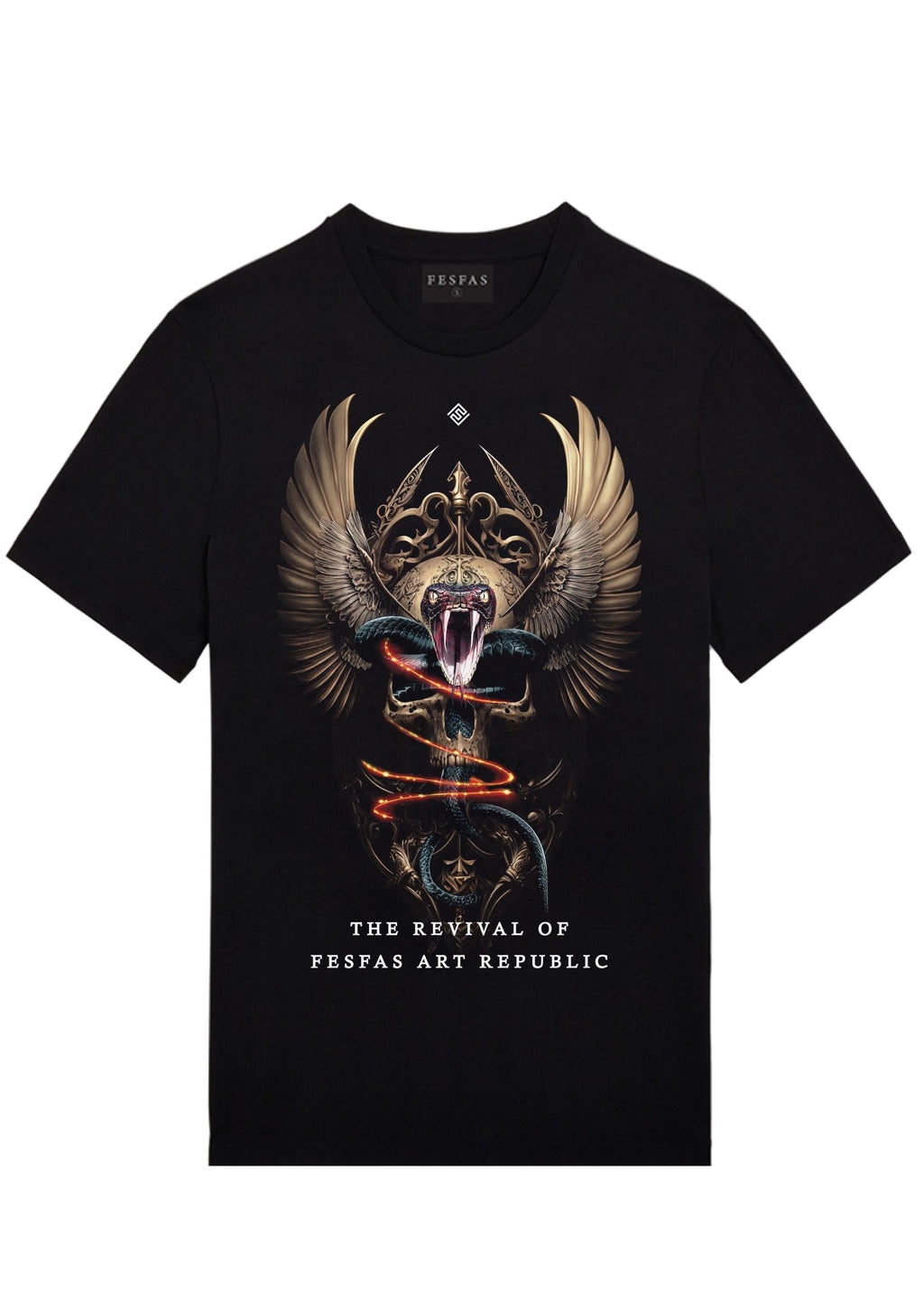 FesFas snake-print T-shirt | Black