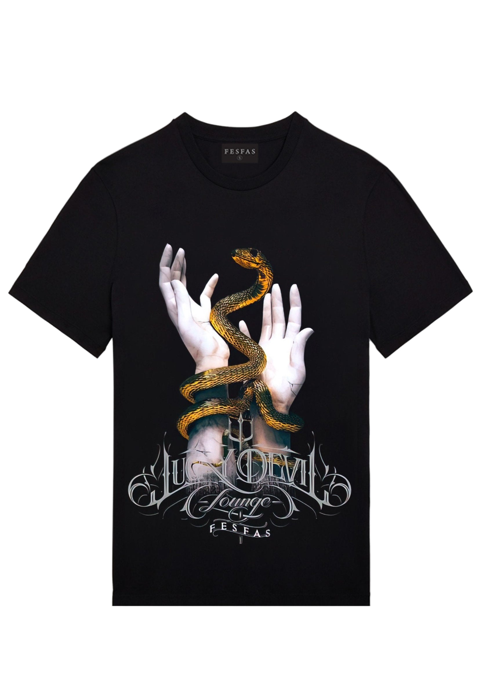 FesFas snake-print T-shirt | Black