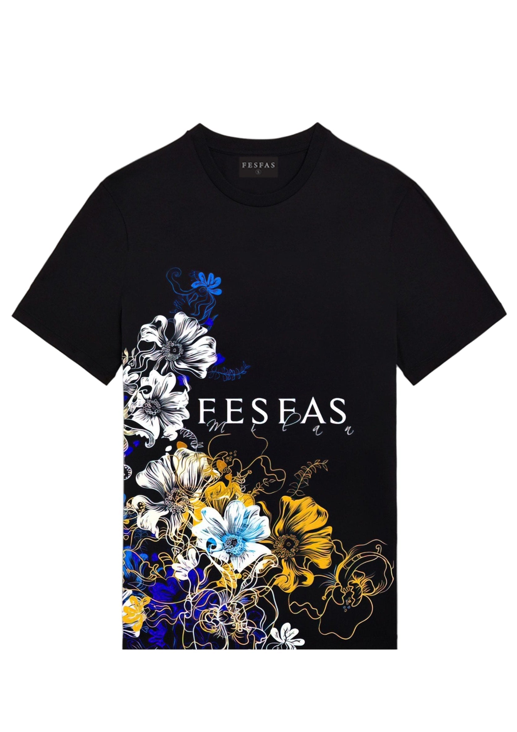 FesFas flowers-print T-shirt | Black