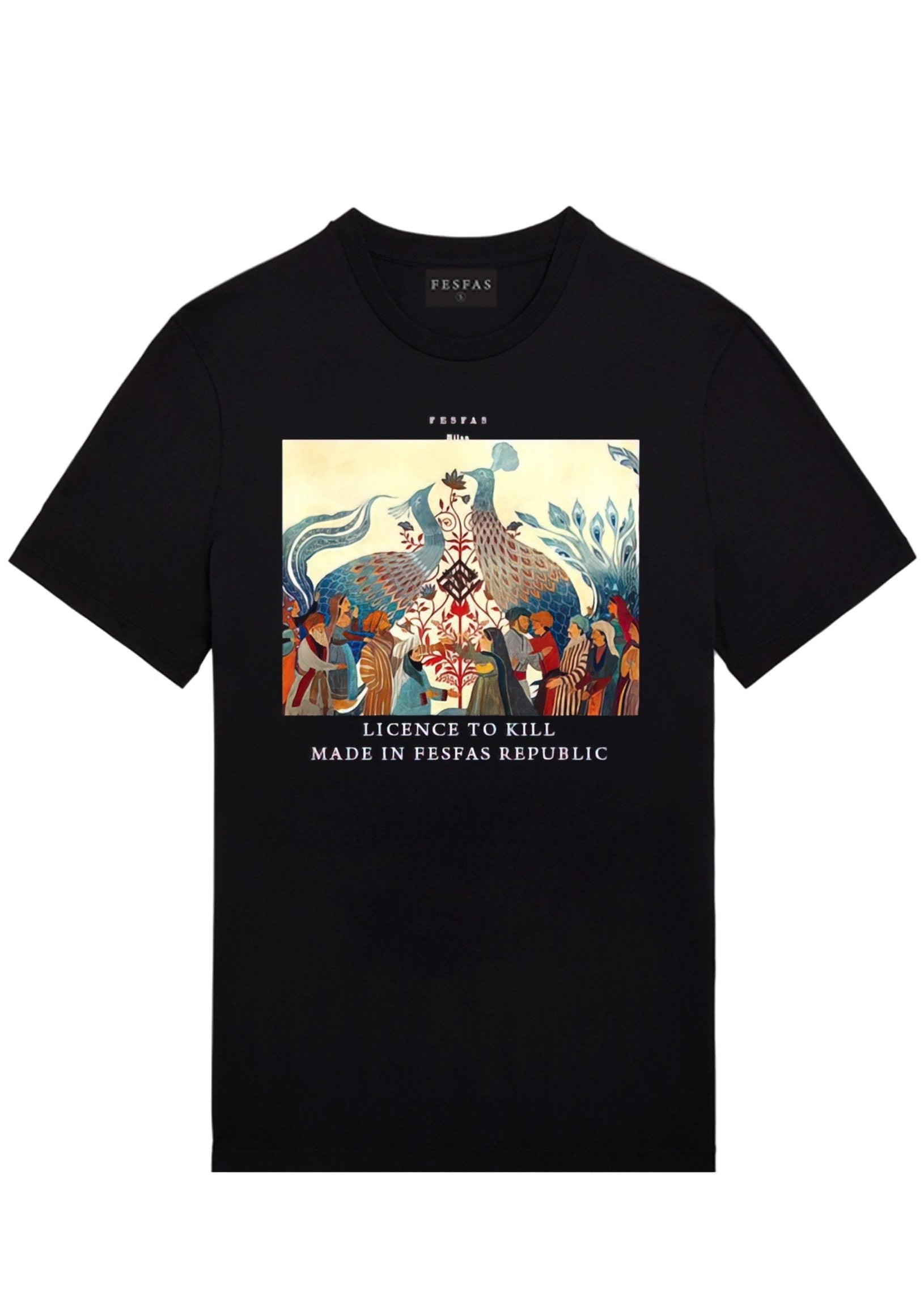 FesFas picture-print T-shirt | Black