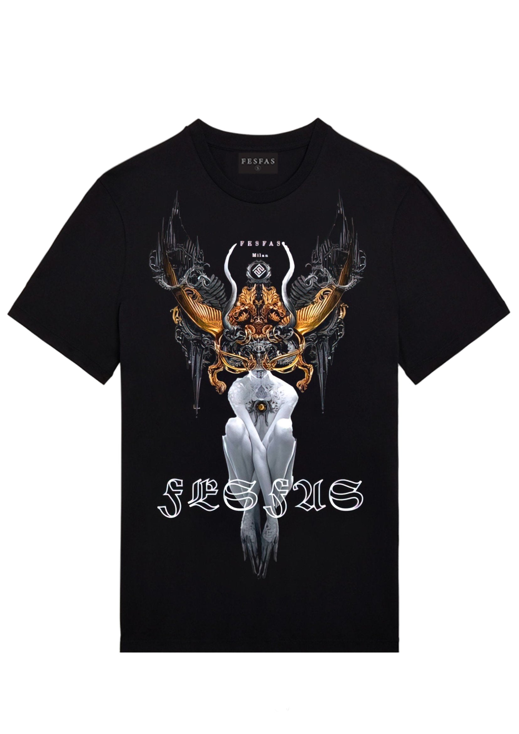 FesFas fiction-print T-shirt | Black