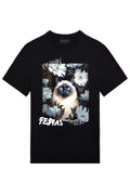 FesFas cat-print T-shirt | Black