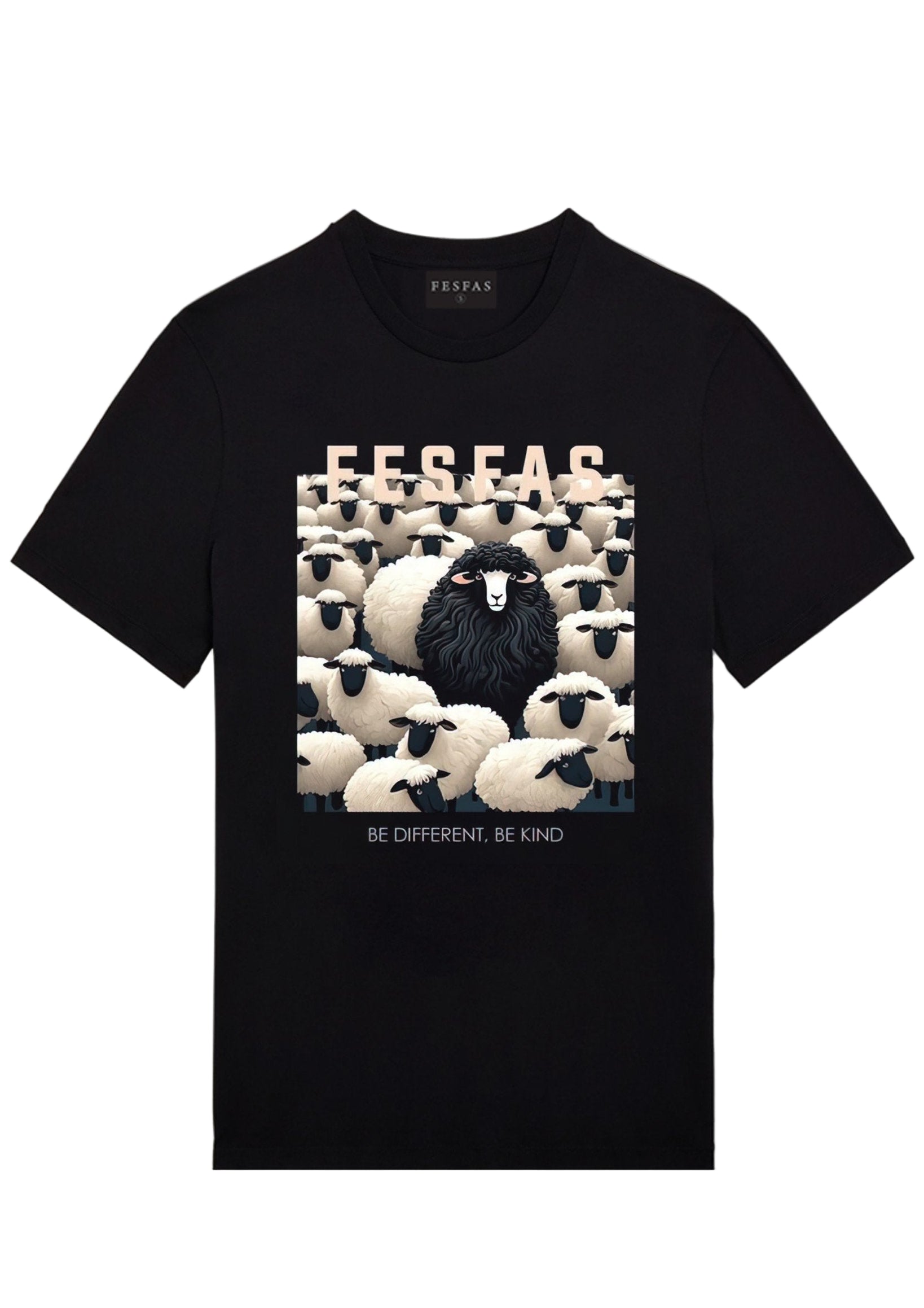 FesFas sheep-print T-shirt | Black