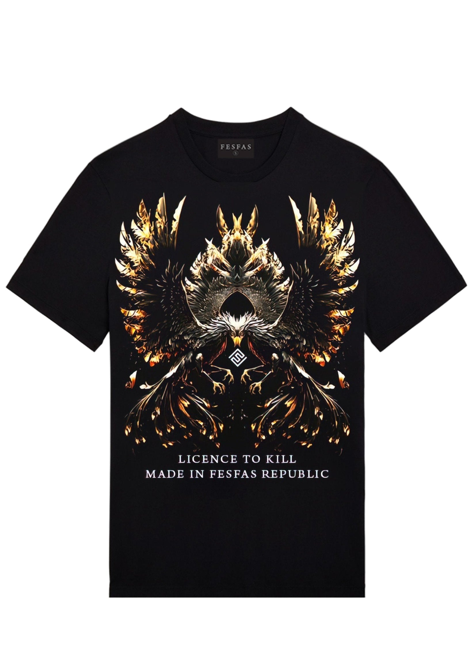 FesFas eagle-print T-shirt | Black