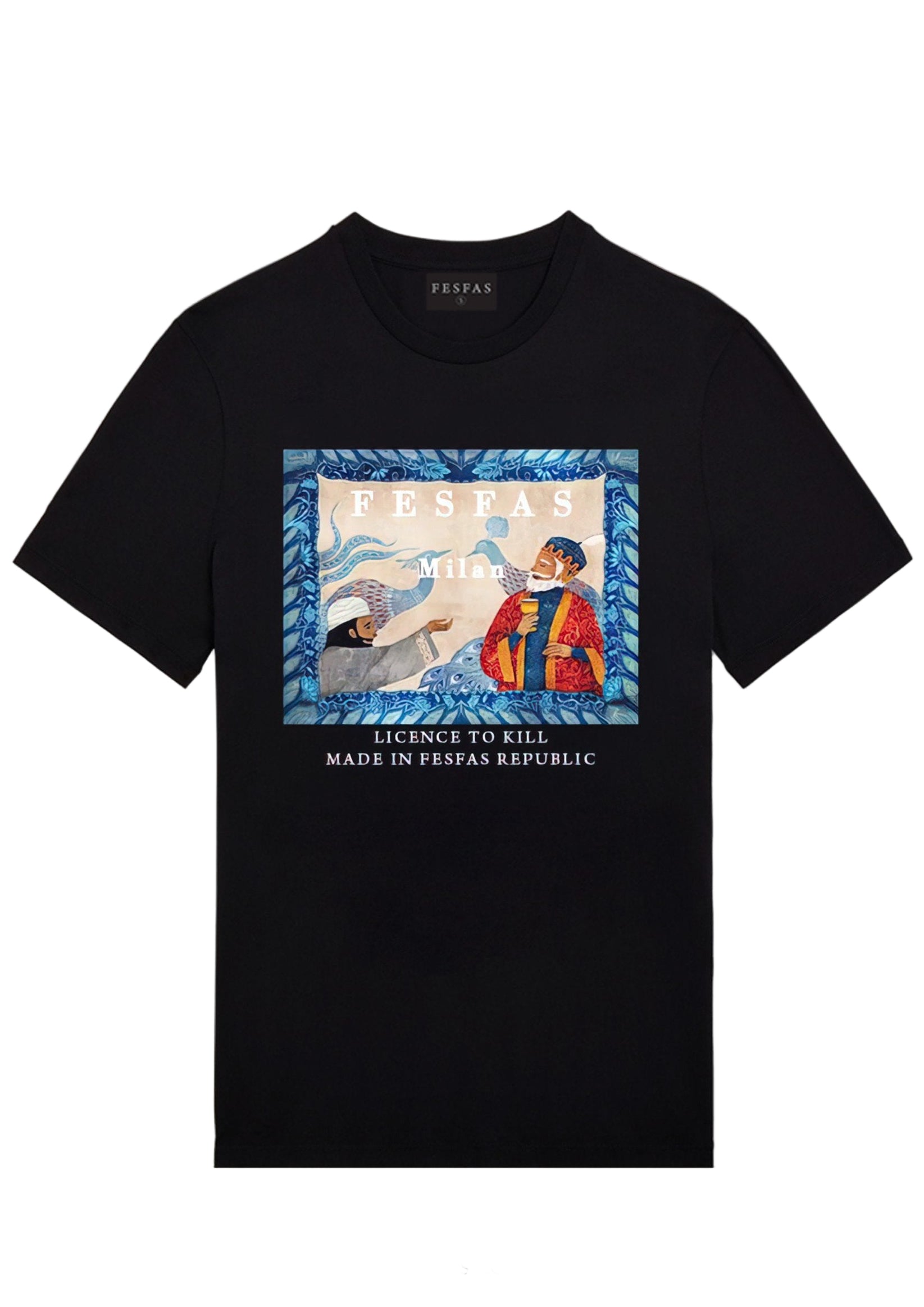 FesFas picture-print T-shirt | Black