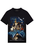 FesFas statues-print T-shirt | Black