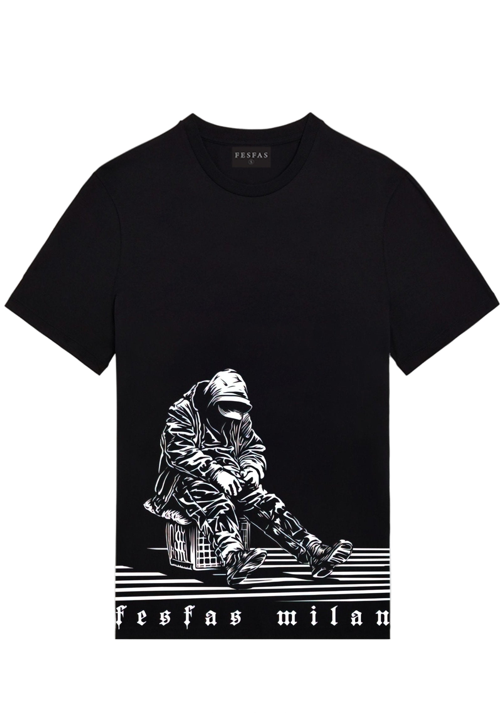FesFas painting-print T-shirt | Black