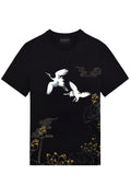 FesFas crane-print T-shirt | Black