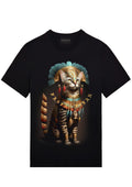 FesFas egyptian cat-print T-shirt | Black