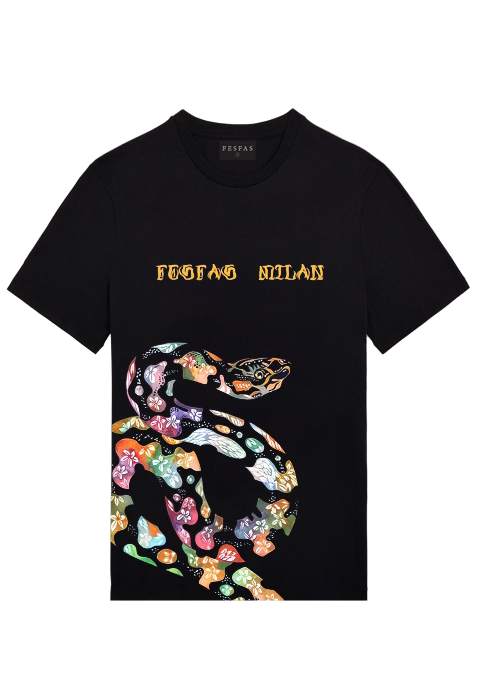 FesFas snake-print T-shirt | Black